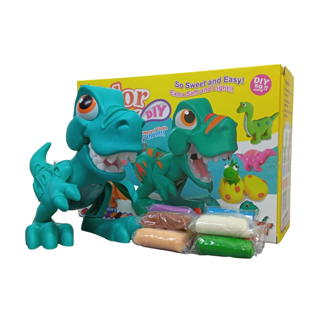 JUGUETERIA EXPRESS - Set Juguete Plastilina Dinosaurio Moldeable Con Accesorios