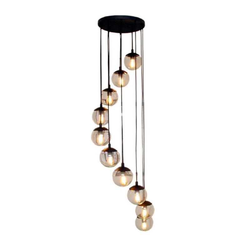 GENERICO - Lámpara de Techo Tarento 10 Luces con Bomba de Cristal B12/B15