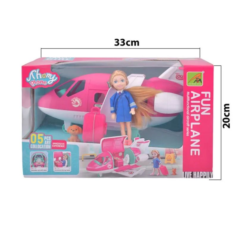 JUGUETERIA EXPRESS - Muñeca Piloto Con Avion Y Accesorios Juguete Niñas