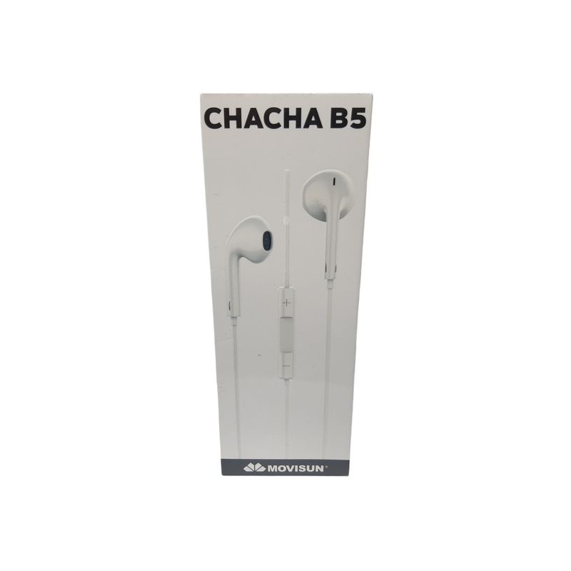 MOVISUN - Audifonos Manos Libres Chacha B5 Movisun Jack 35mm COLOR BLANCO