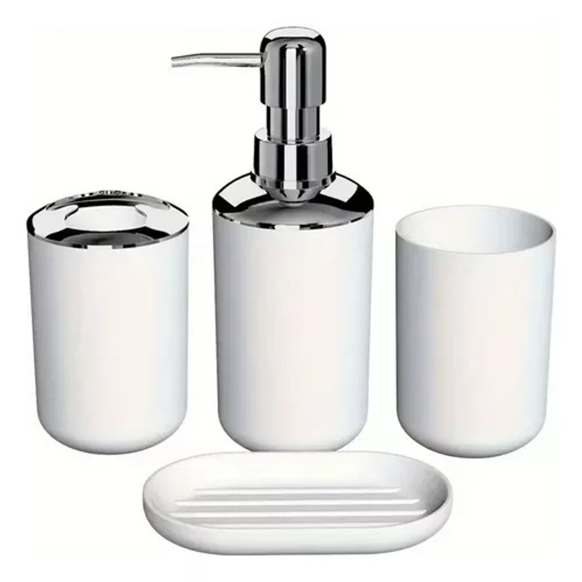 GENERICO - Set Utensilios Accesorios De Baño Jabonera Papelera Juego X6