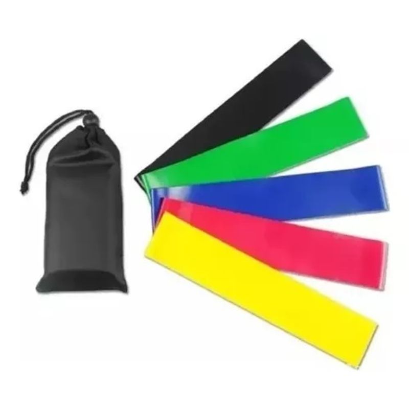 GENERICO - Kit Bandas Elásticas 5 En 1 Para Ejercicio Resistencia Yoga