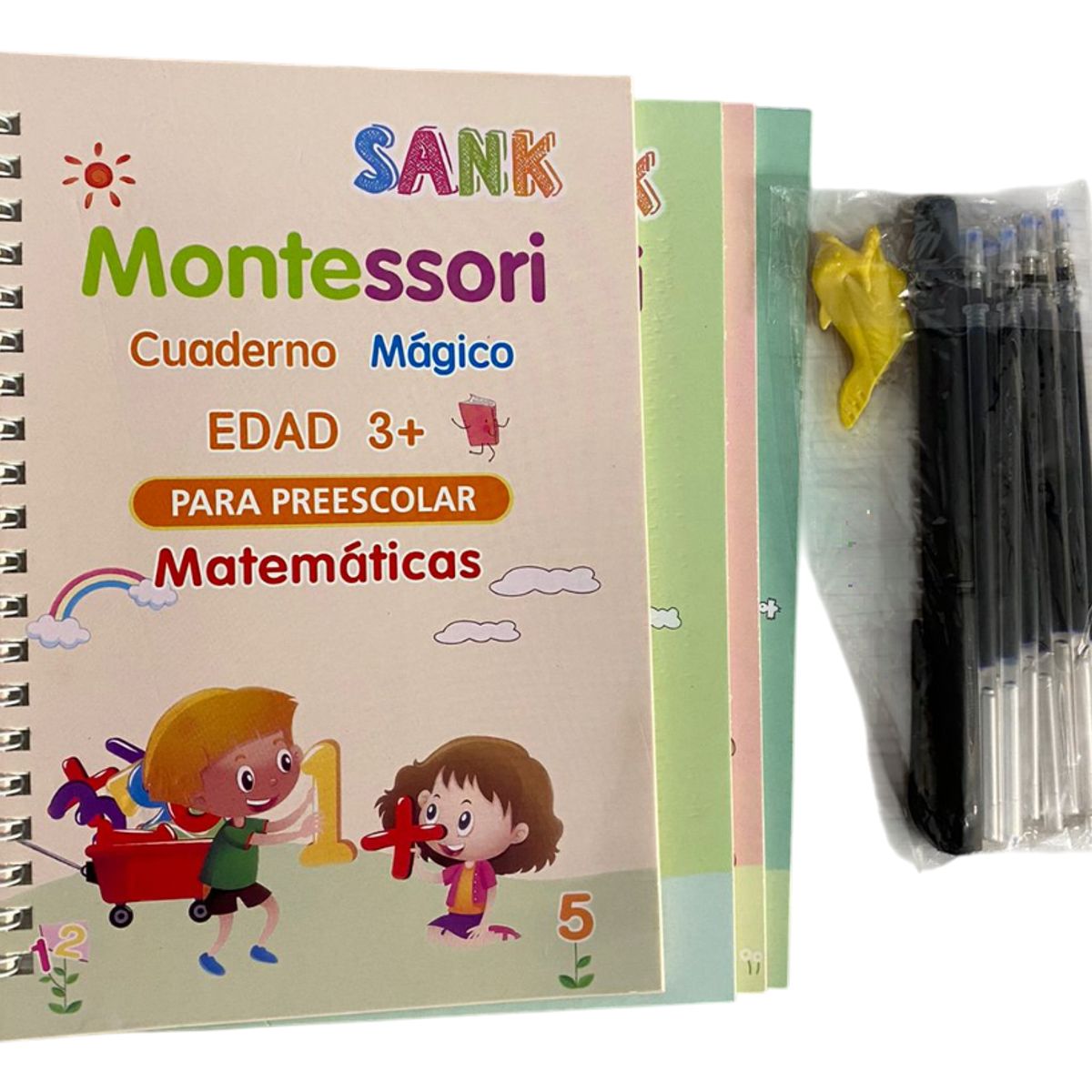 GENERICO - Set Cuadernos Montessori Aprendizaje Niños Mejora Caligrafía
