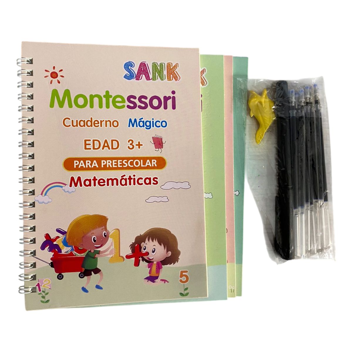 GENERICO - Set Cuadernos Montessori Aprendizaje Niños Mejora Caligrafía