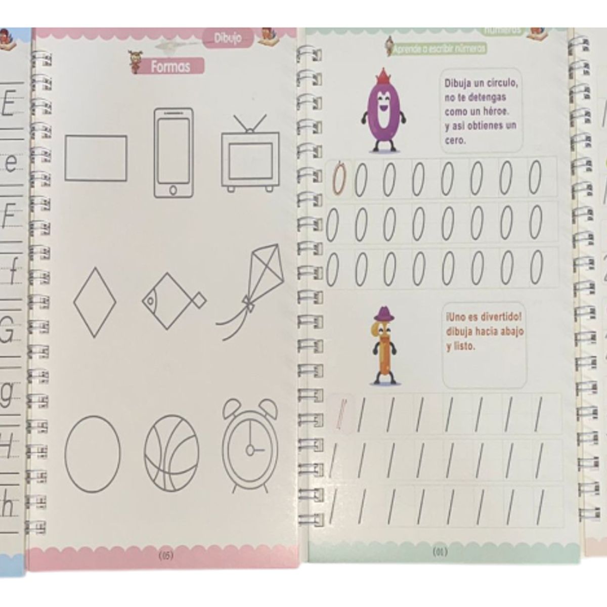 GENERICO - Set Cuadernos Montessori Aprendizaje Niños Mejora Caligrafía