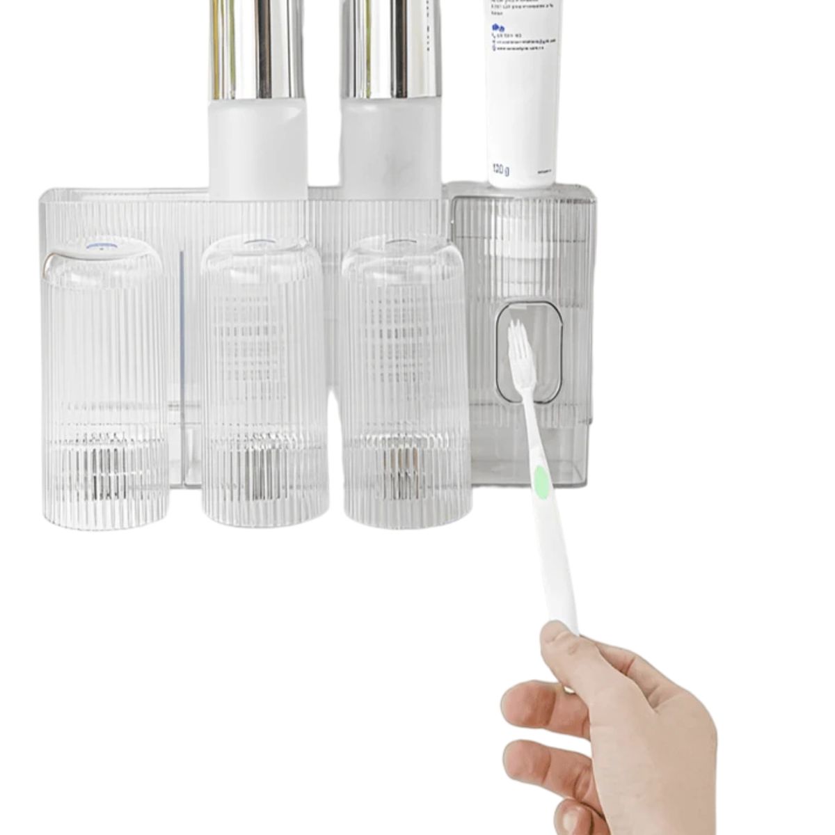 GENERICO - Soporte Porta Cepillos Dientes Baño Montaje Pared Multiusos