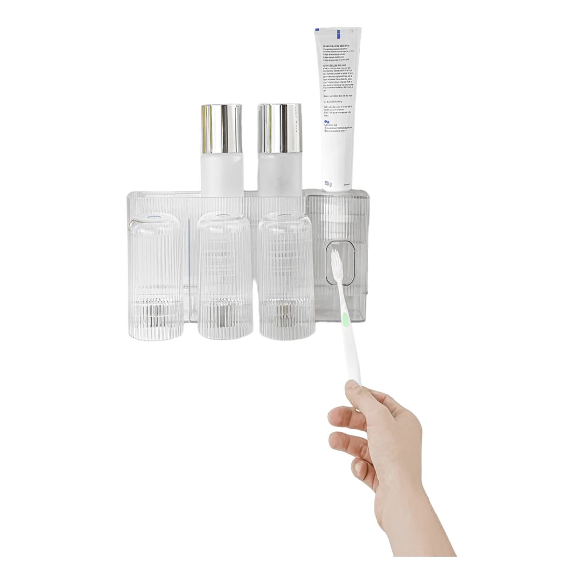 GENERICO - Soporte Porta Cepillos Dientes Baño Montaje Pared Multiusos