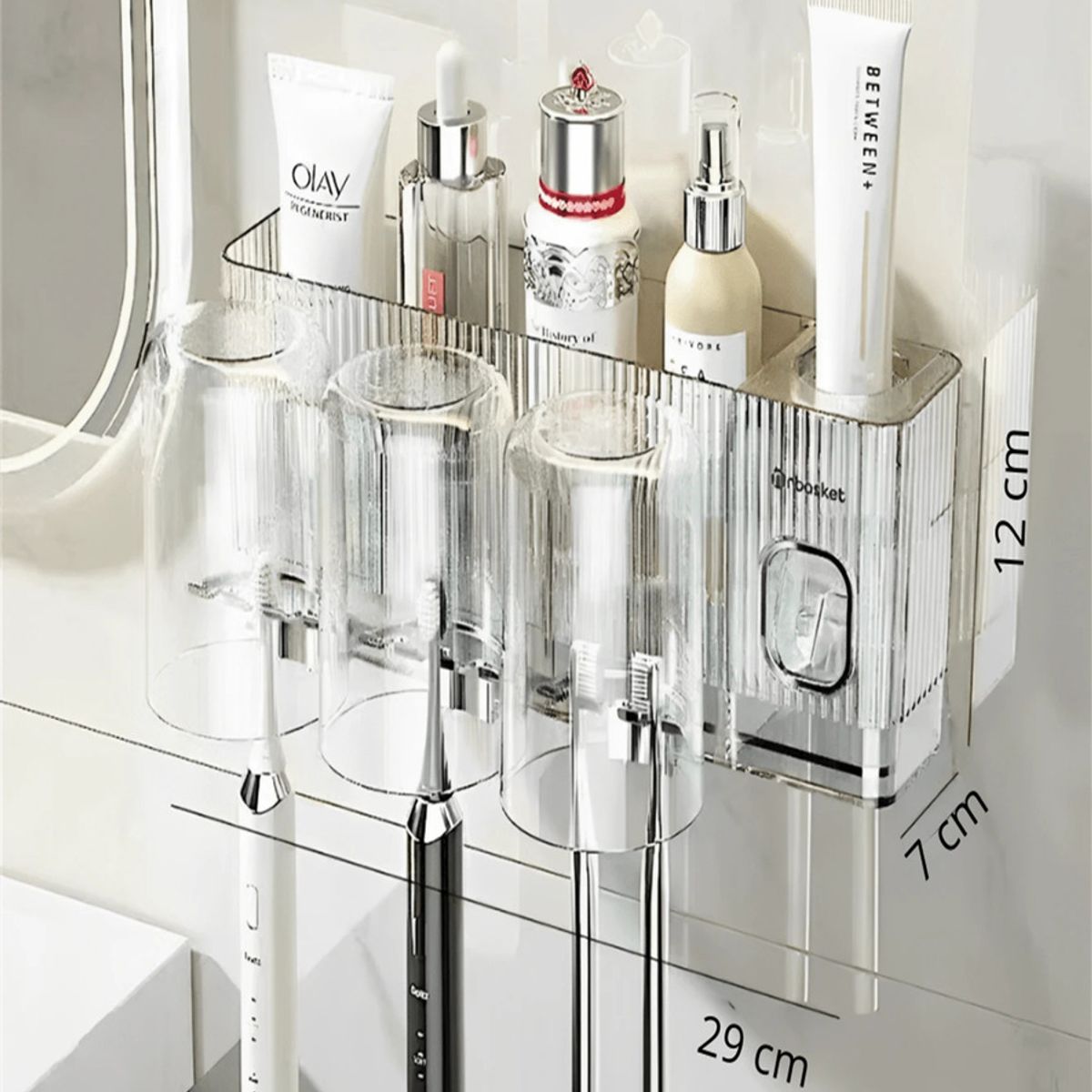 GENERICO - Soporte Porta Cepillos Dientes Baño Montaje Pared Multiusos