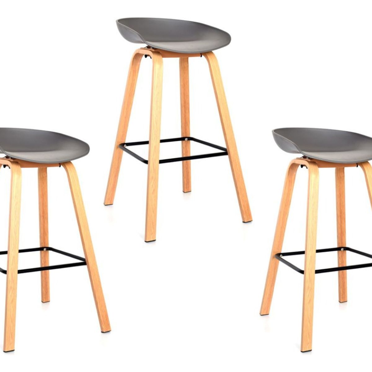 MOBLIHOUSE - Set X3 Silla De Bar Nórdica Ferrara