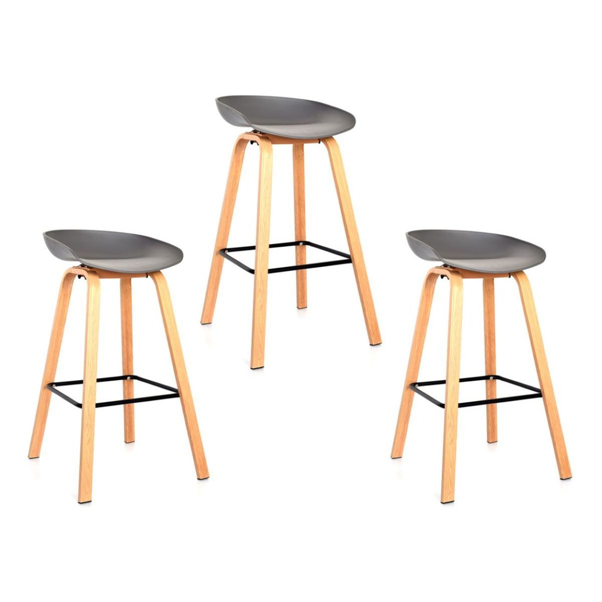 MOBLIHOUSE - Set X3 Silla De Bar Nórdica Ferrara