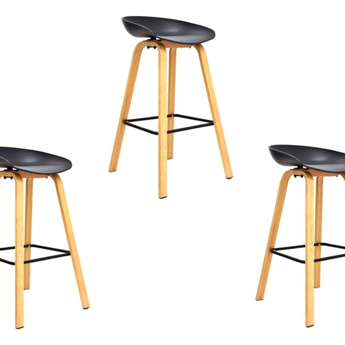 MOBLIHOUSE - Set X3 Silla De Bar Nórdica Ferrara