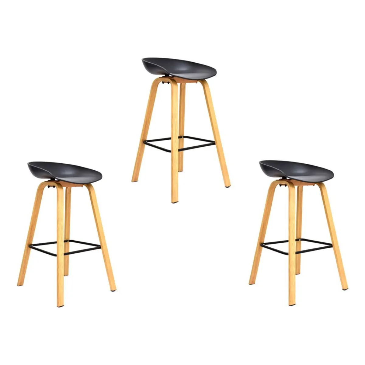 MOBLIHOUSE - Set X3 Silla De Bar Nórdica Ferrara