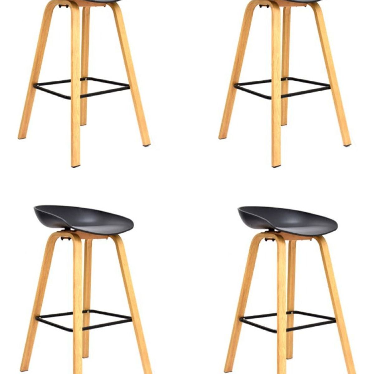 MOBLIHOUSE - Set X4 Silla De Bar Nórdica Ferrara