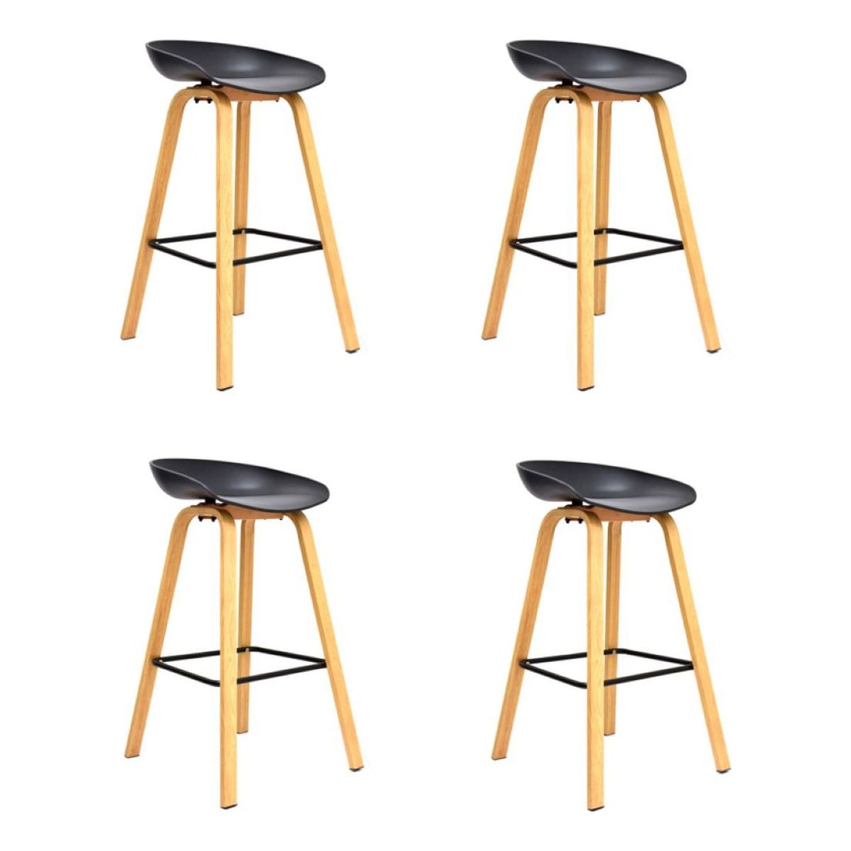 MOBLIHOUSE - Set X4 Silla De Bar Nórdica Ferrara