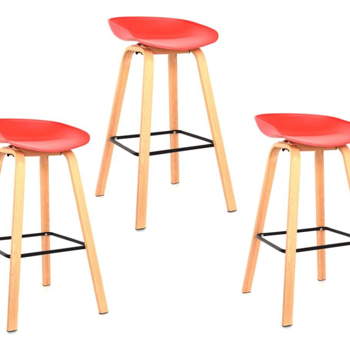 MOBLIHOUSE - Set X3 Silla De Bar Nórdica Ferrara