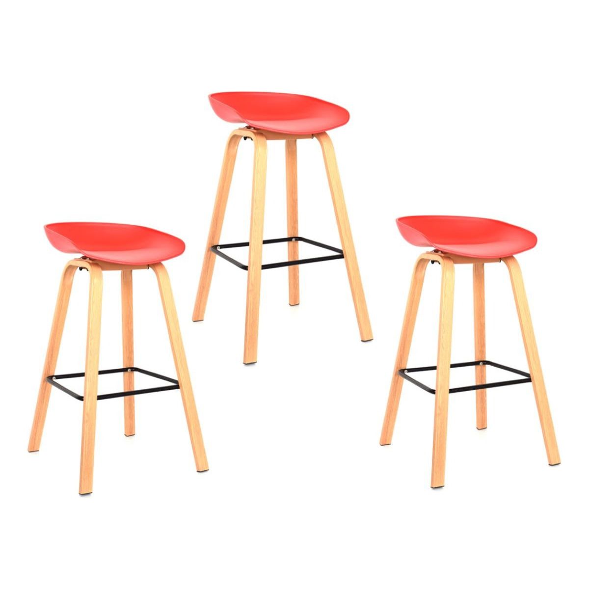 MOBLIHOUSE - Set X3 Silla De Bar Nórdica Ferrara