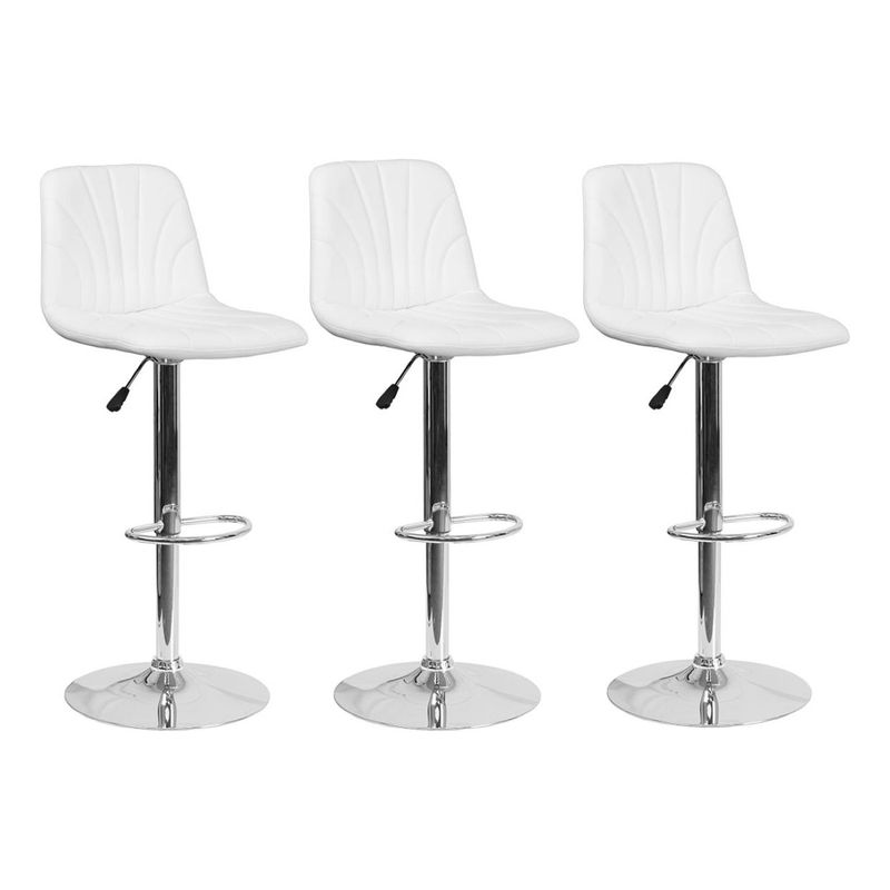 MOBLIHOUSE - Set 3 Sillas Bar Acolchada Diseño Moderno Con Base Giratoria