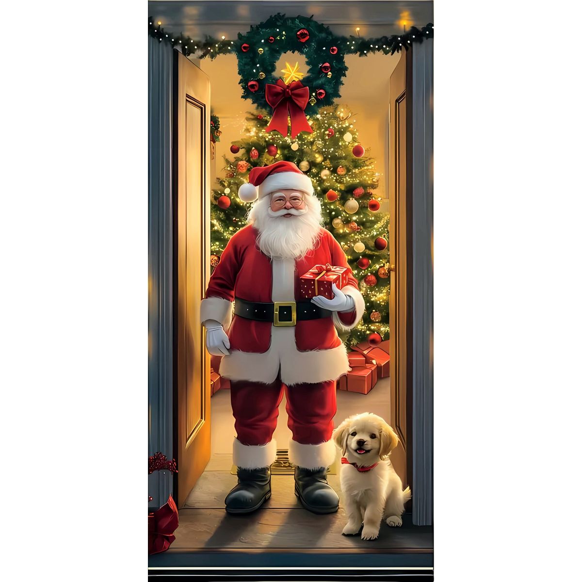 GENERICO - Forro De Puerta Navideño Funda De Puerta Navideña Diseño 4