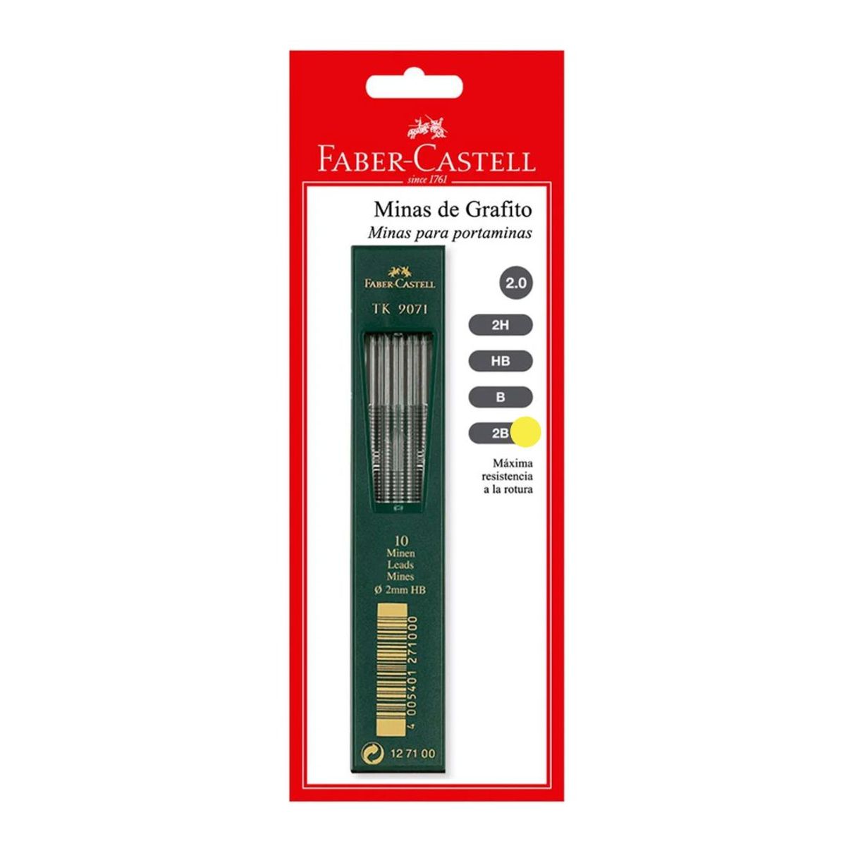 FABER CASTELL - Minas Portaminas 2mm 2b X 10 Blíster Faber Castell