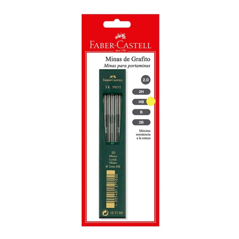 FABER CASTELL - Minas Portaminas 2mm Hb X 10 Blíster Faber Castell