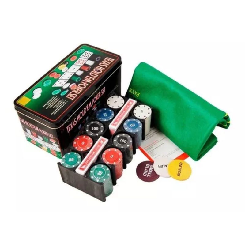 GENERICO - Set De Poker Texas Holdem Fichas Casino