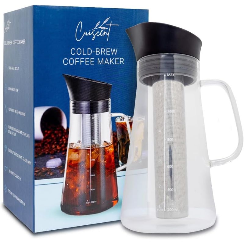 GENELEC - Cafetera Coldbrew Jarra Te Cafe Infusion Fria Filtro Acero