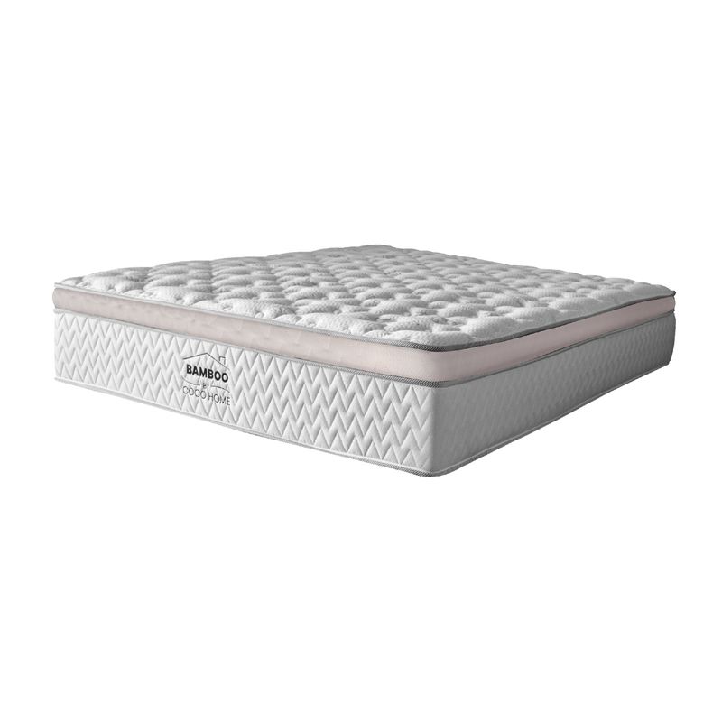 COCO HOME - Colchón Queen Firmeza Suave Ortopédico Resortes Pocket One Pillow Euro Coco Bamboo 160190.