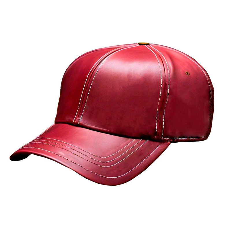 VELBROS - Gorra Cuero Original Golf Beisbol Cachucha Hombre Mujer - Rojo