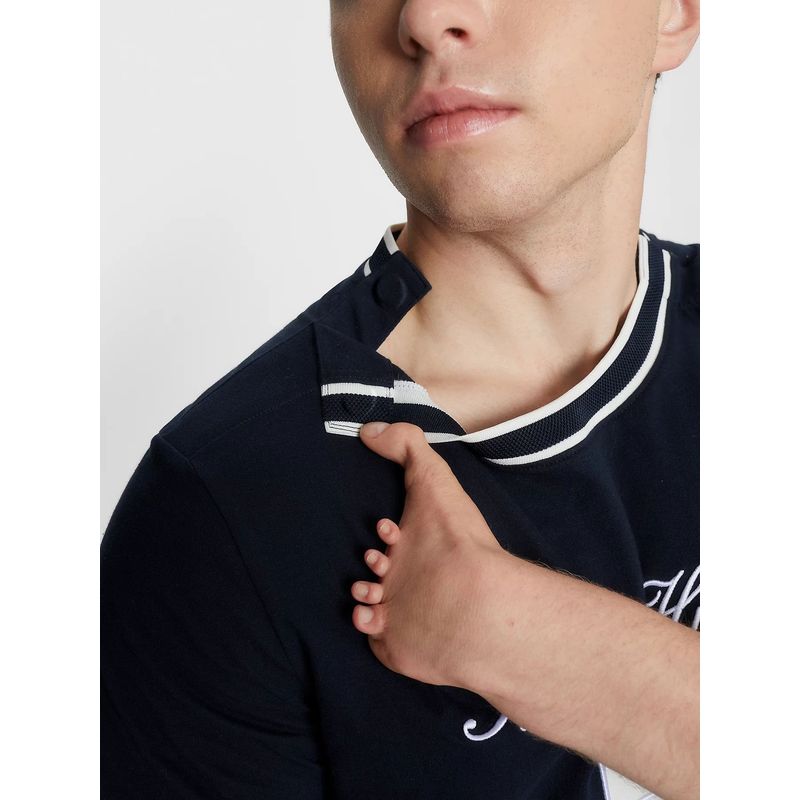 TOMMY HILFIGER - Camiseta azul manga corta con logo - Adaptive Tommy Hilfiger