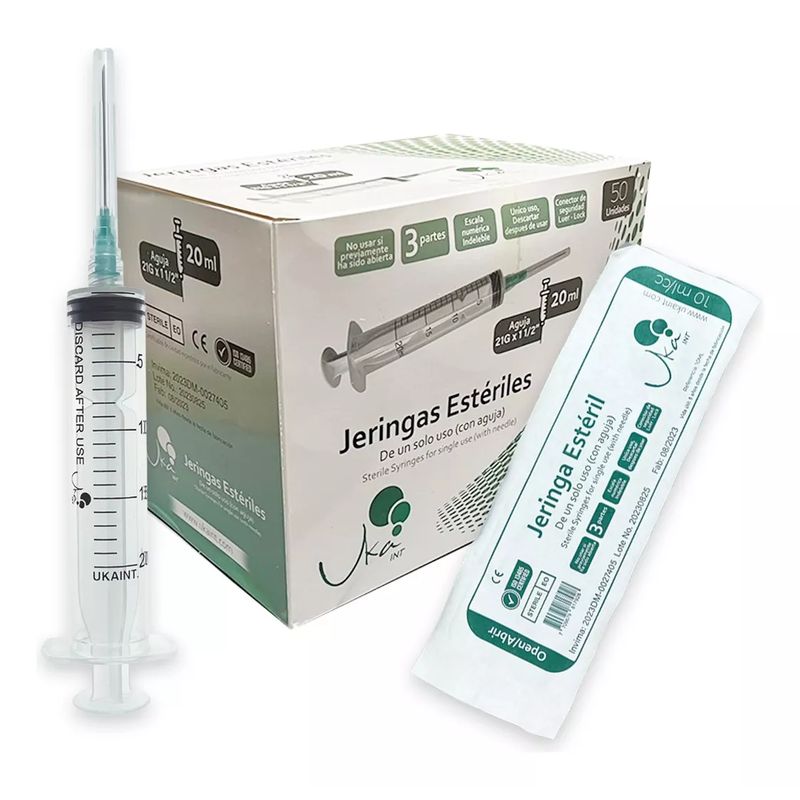 UKAINT - Jeringa Esteril 20 ml x 50u Ukaint