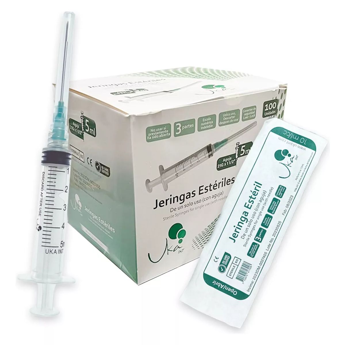 UKAINT - Jeringa Esteril 5 ml x 100u Ukaint