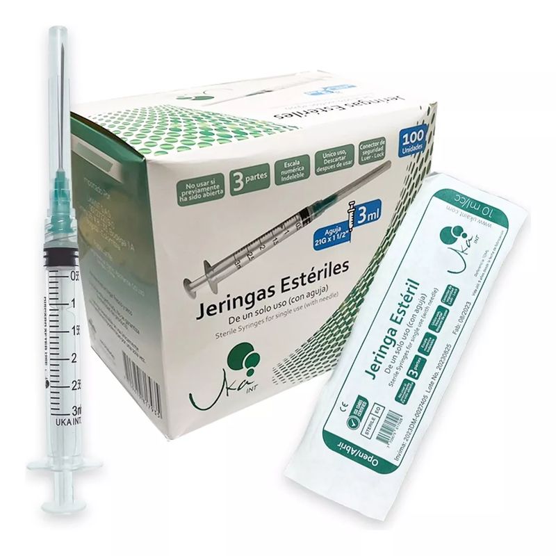 UKAINT - Jeringa Esteril 3 ml x 100u Ukaint