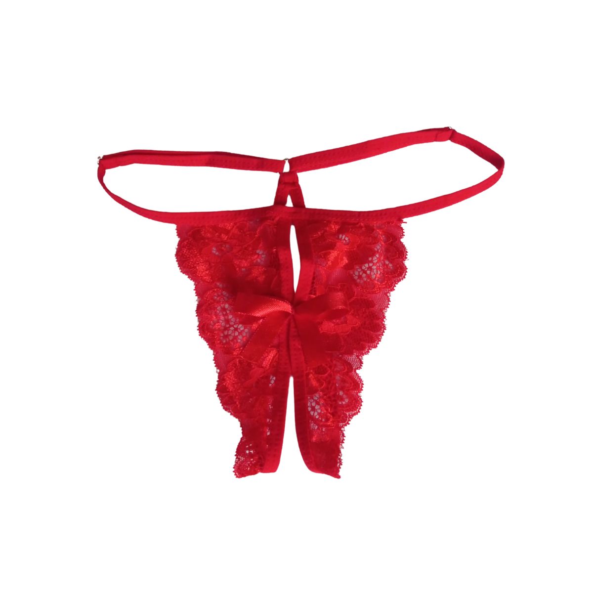 GENERICO - Tanga femenina francesa encaje mariposa Rojo