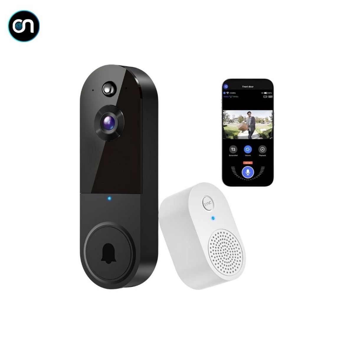 GENERICO - Timbre con cámara inteligente wifi Negro