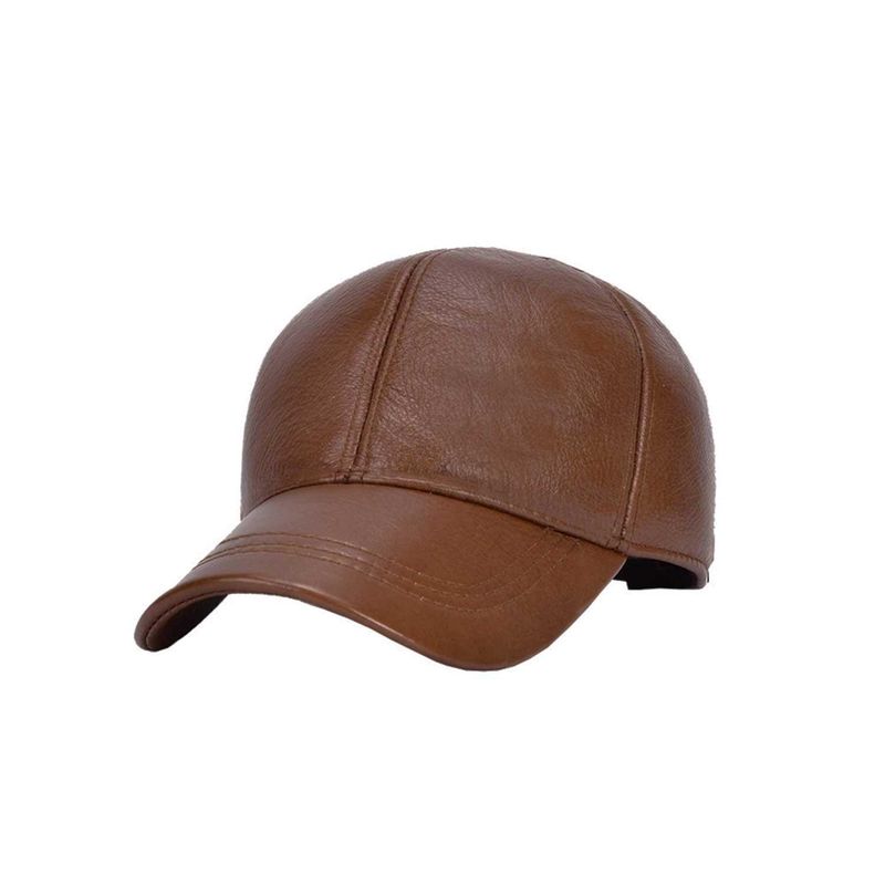 VELBROS - Gorra Cuero Original Golf Beisbol Cachucha Hombre Mujer - Marron claro