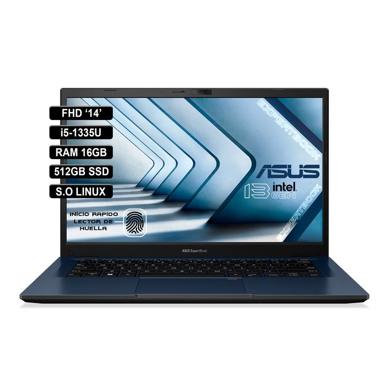 ASUS - PORTATIL ASUS ExpertBook INTEL i5-1335U RAM 16GB 512GB SSD Black