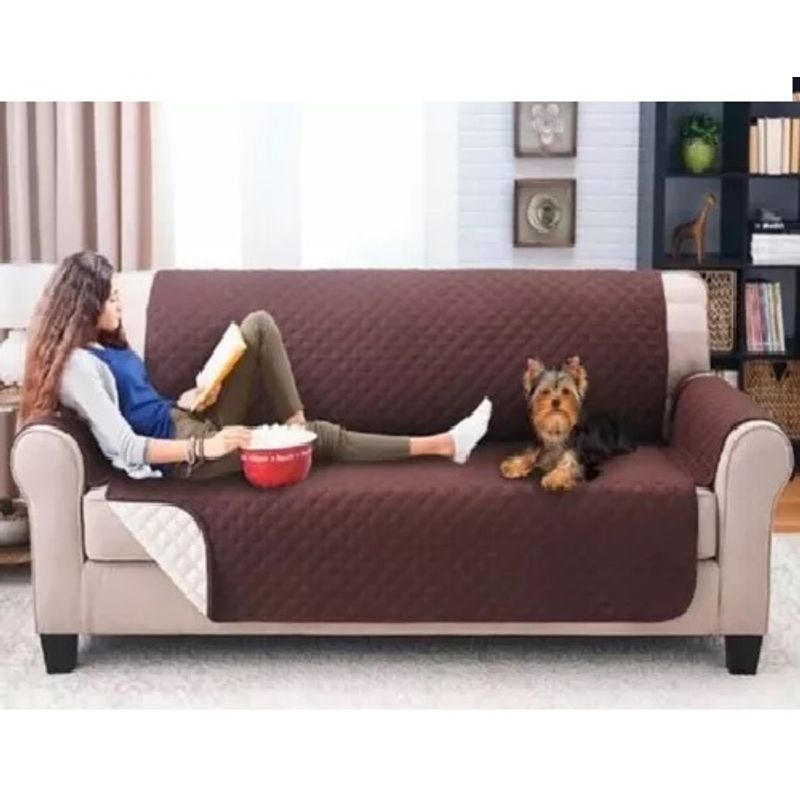 GENERICO - Forro Protector Silla Sofá Doble Faz Cubre Sofá 3 P Lavable