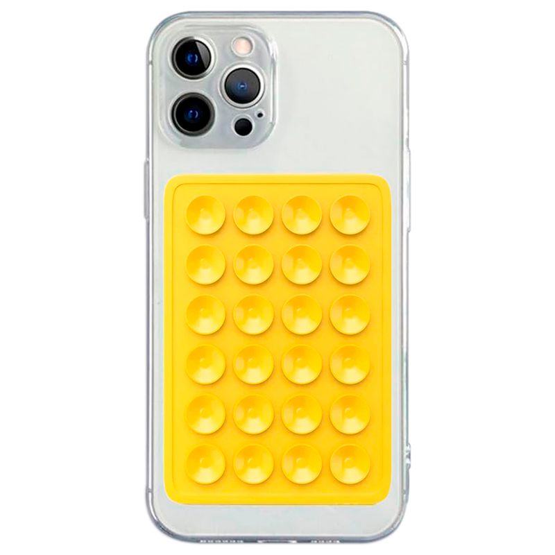 GENERICO - Soporte Tripode Celular Adhesivo Chupas Silicona Succión Amarillo