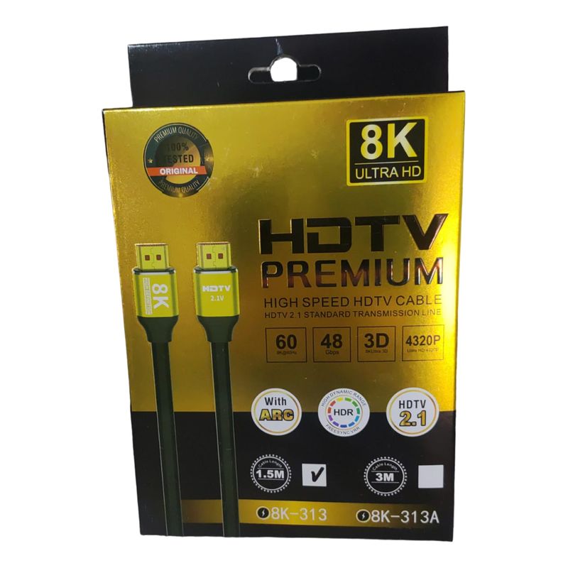 GENERICO - Cable Hdmi 1.5 Metros 2.0v Televisión Consolas Proyector 8k