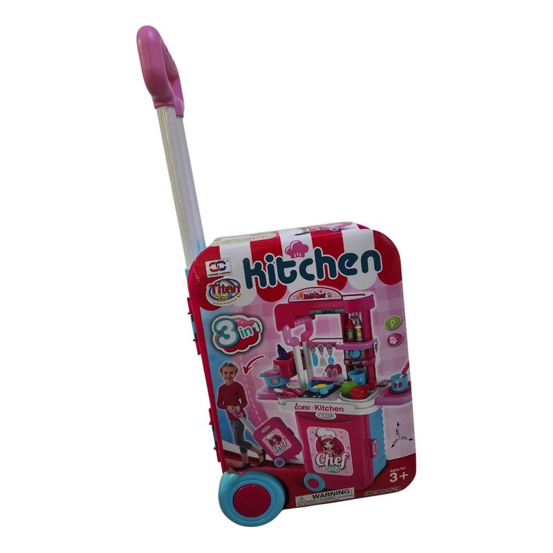 GENERICO - Juguete Cocina Plegable Maleta Luces Sonidos Olla Utensillos