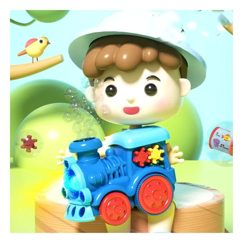 IMPORTADORA MAKA - Tren Automático Máquina De Burbujas  Luz Led Y Música