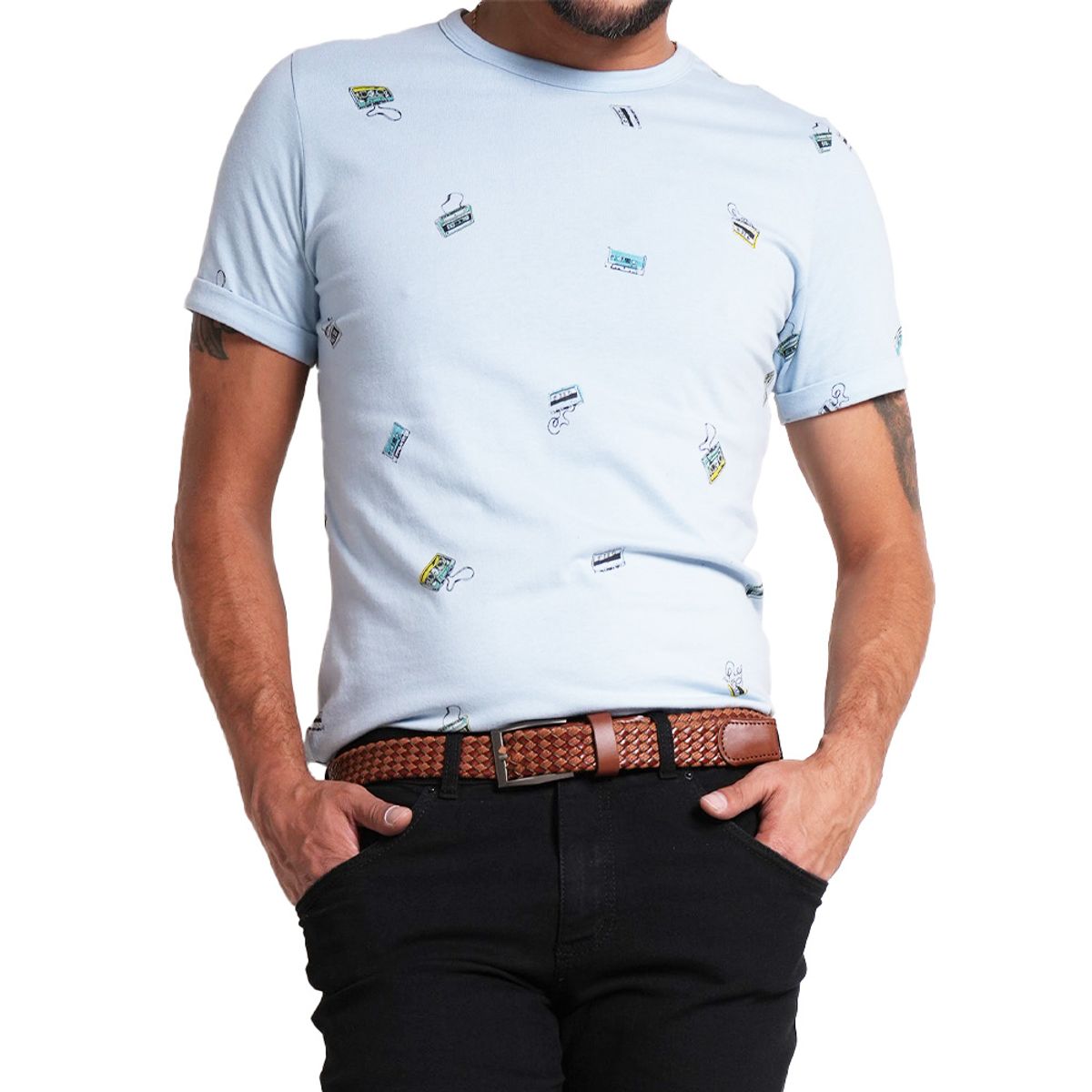 LEC LEE - Camiseta para hombre color azul claro