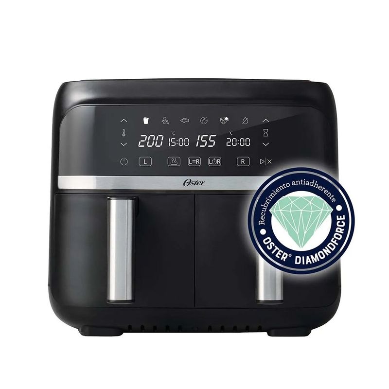 OSTER - Freidora de Aire Oster Dual 2 Canastas 7,6 Lt 1800W