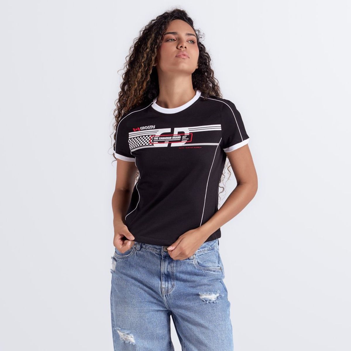 GROGGY - Camiseta Para Mujer Slim Groggy
