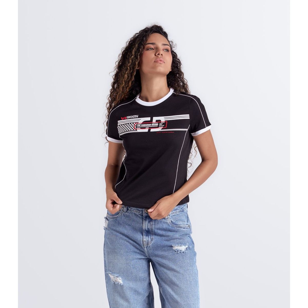 GROGGY - Camiseta Para Mujer Slim Groggy