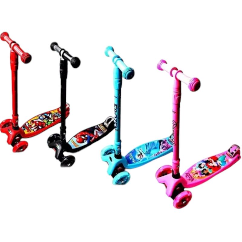 NIA - Scooter Infantil Con Luces Musica Y Personajes Ideal Niños