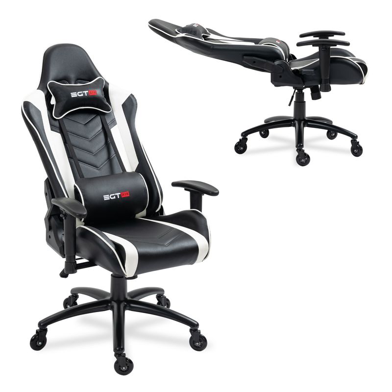 EGTAIR - Silla Gamer EGTAIR ARES con cuero PU base metálica y ruedas de goma