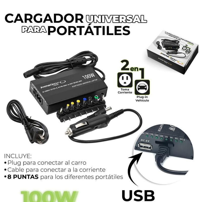 INNOVA - Cargador De Universal  Para Portátil 100W