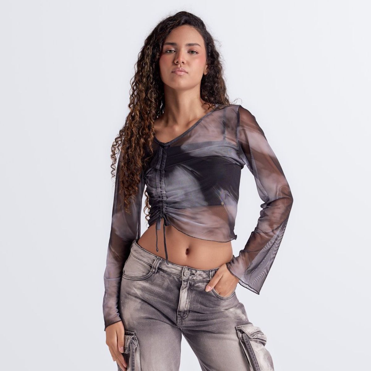 TYPER - Blusa Para Mujer En Mesh Typer