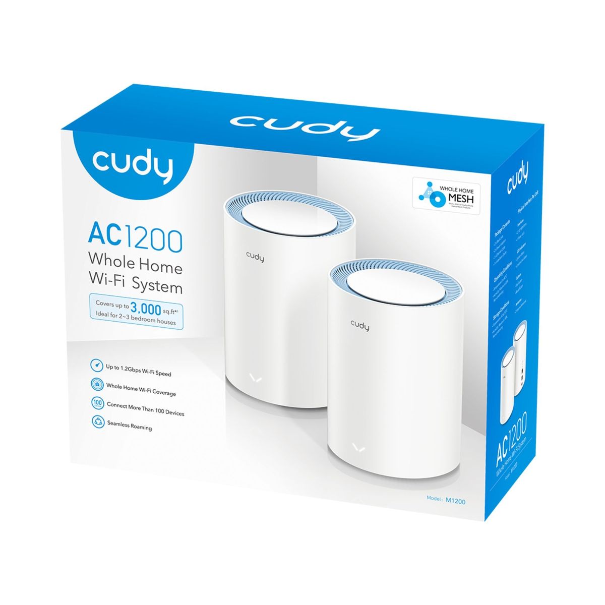 CUDY - Sistema Wifi Malla AC1200 Cudy M1200 Router Giga Pack x 2